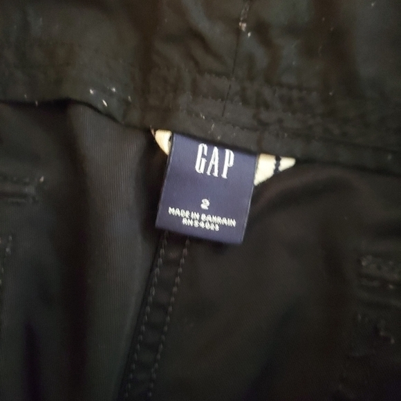 Y2K Vintage GAP black utility capri pants 100% cotton Sz 2 - Picture 4 of 9